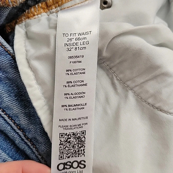 ASOS Women's Medium Wash Frayed Hem Skinny Jeans - Size 26 - Picture 9 of 10